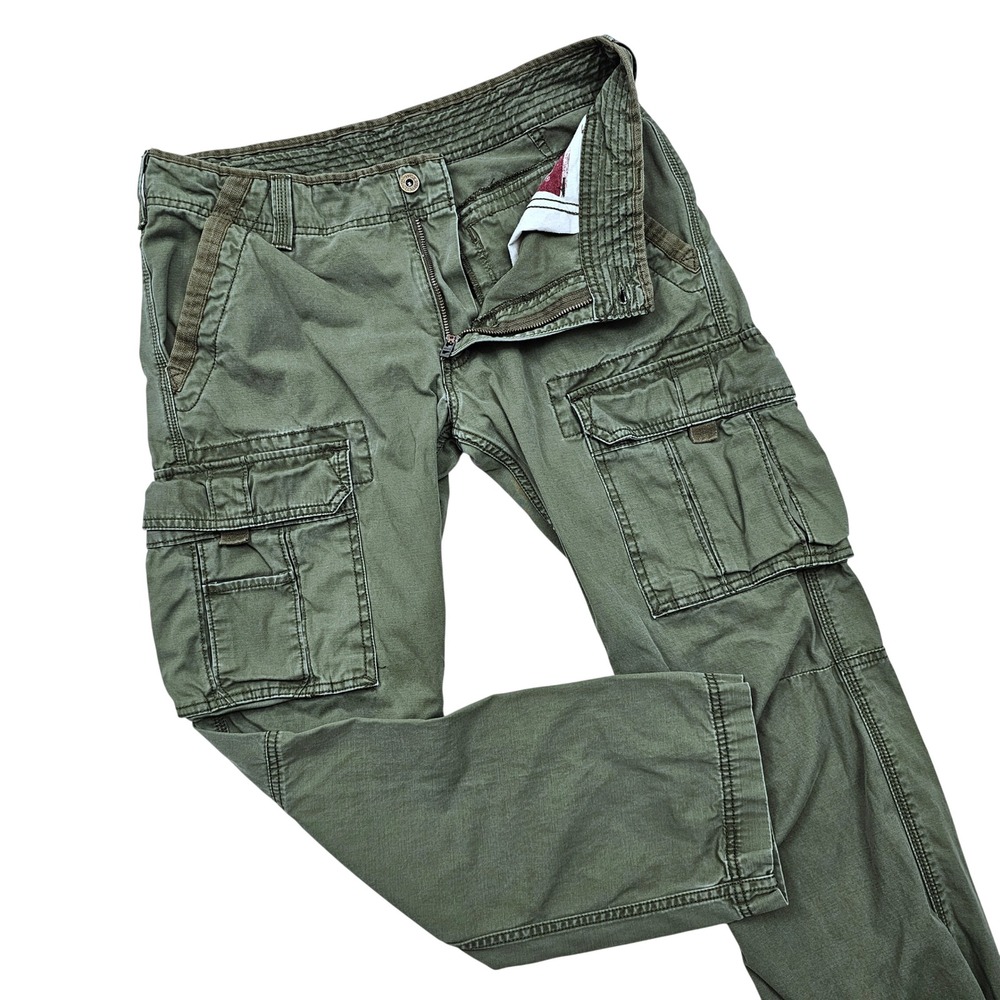 Levi's Cargo Pants Mens 32x28 Green Multi Pocket Utility Tactical Rugged Y2K